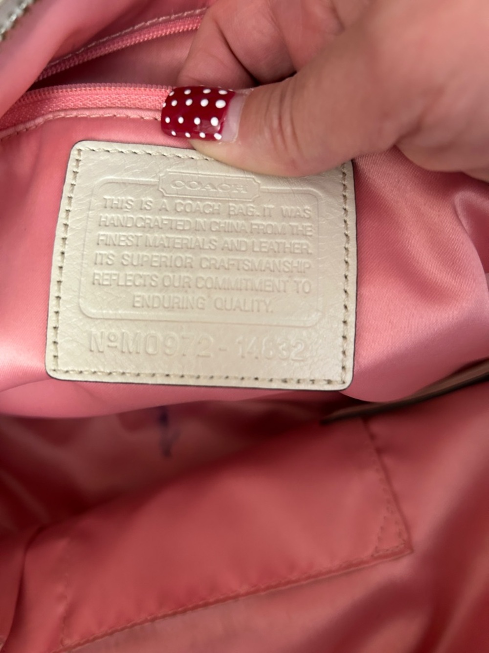 Coach Cream Leather Shoulder Bag with Chain Detail - Picture 11 of 16